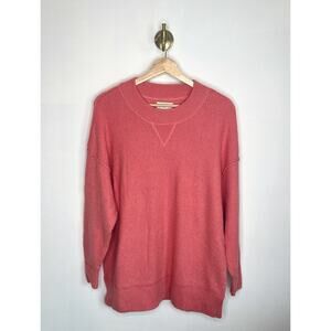 Aerie Cozy Up Ribbed Knit Sweater Coral Pink